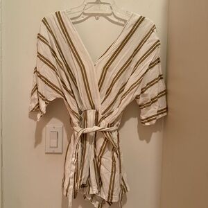 Tan and white romper